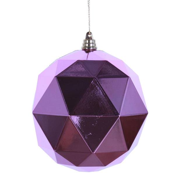 8" Pink Shiny Geometric Ball Ornament