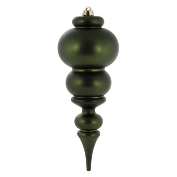 14" Moss Green Matte Finial Ornament