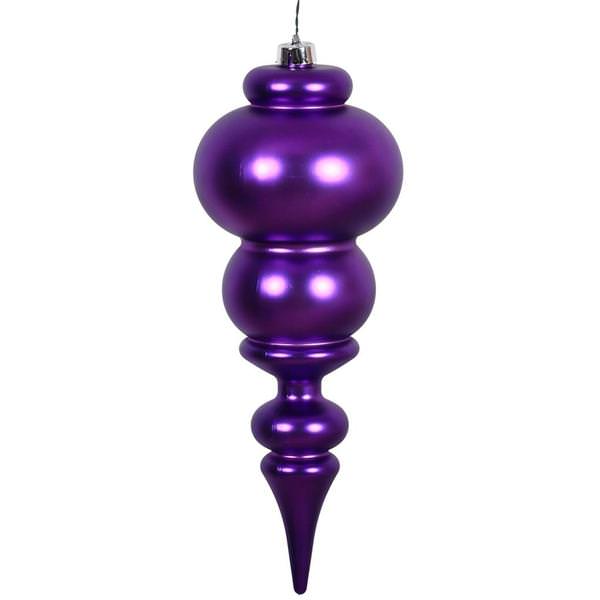 14" Purple Matte Finial Ornament