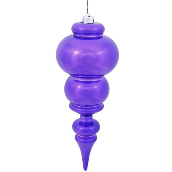 14" Purple Shiny Finial Ornament