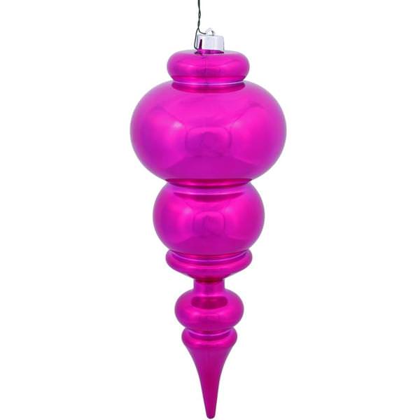 14" Orchid Shiny Finial Ornament