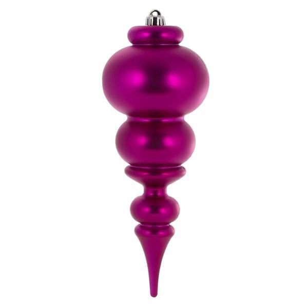 14" Fuchsia Matte Finial Ornament