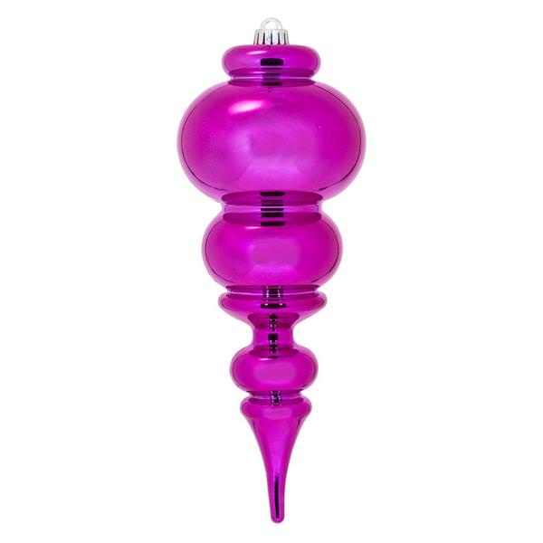 14" Fuchsia Shiny Finial Ornament