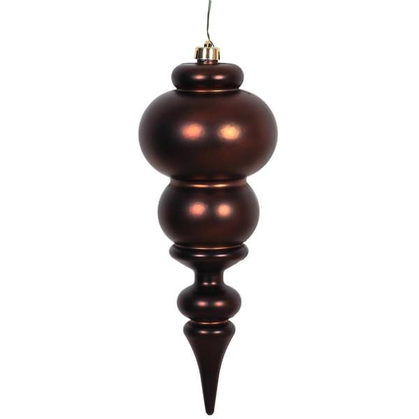 14" Chocolate Matte Finial Ornament