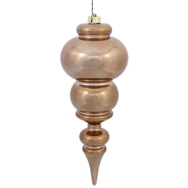14" Mocha Shiny Finial Ornament