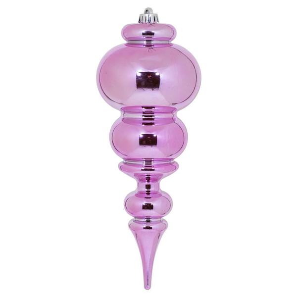 14" Pink Shiny Finial Ornament