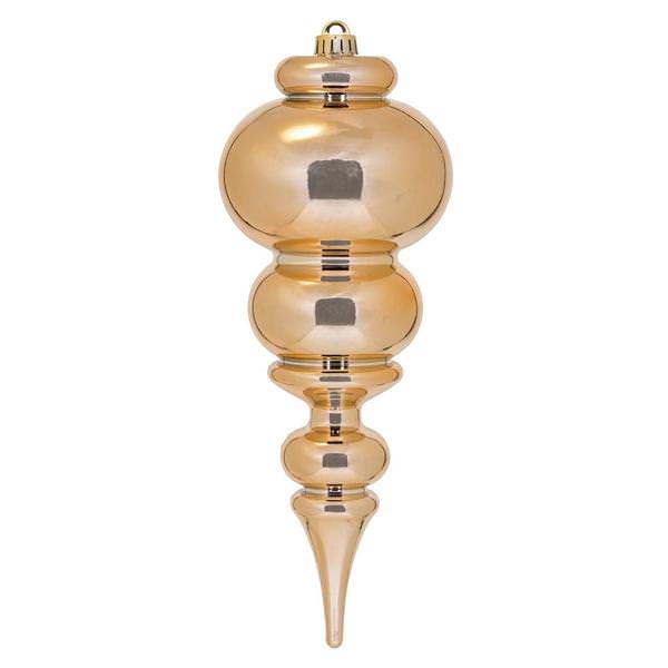 14" Cafe Latte Shiny Finial Ornament