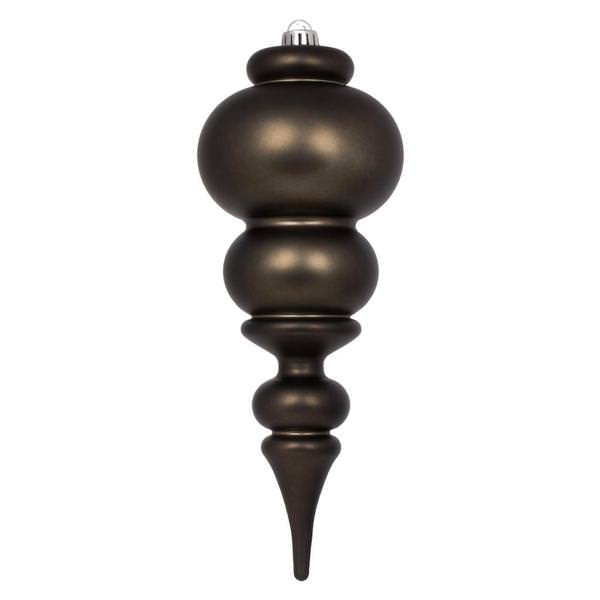 14" Gunmetal Matte Finial Ornament