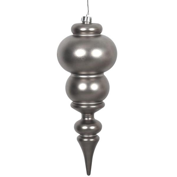 14" Pewter Matte Finial Ornament
