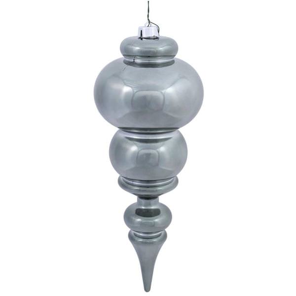 14" Pewter Shiny Finial Ornament