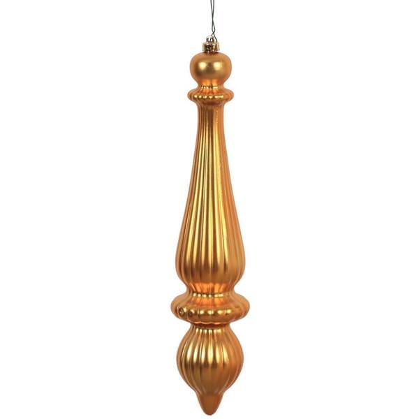 14" Honey Gold Matte Finish Finial Ornament (2 pack)