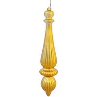 Vickerman 14" Honey Gold Shiny Finish Finial Ornament (2 pack)