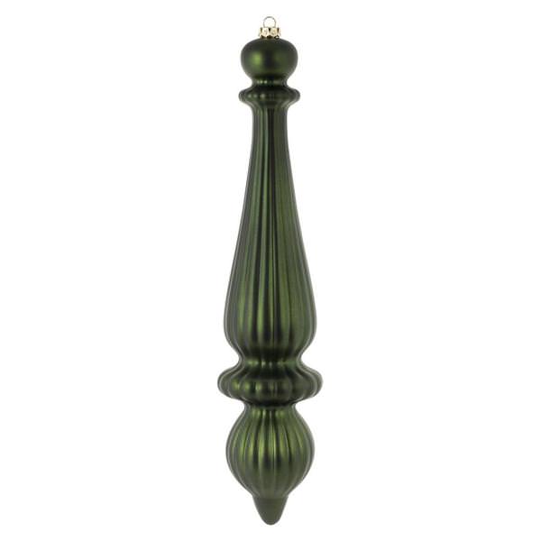 14" Moss Green Matte Finial Drop Ornament (2 pack)