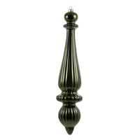 Vickerman 14" Moss Green Shiny Finial Drop Ornament (2 pack)
