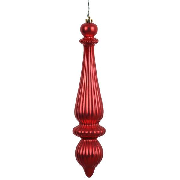 14" Burgundy Matte Finish Finial Ornament (2 pack)