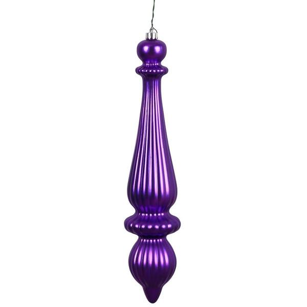 14" Purple Shiny Finish Finial Ornament (2 pack)
