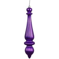 Vickerman 14" Purple Shiny Finish Finial Ornament (2 pack)
