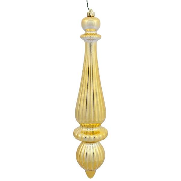 14" Gold Shiny Finish Finial Ornament (2 pack)