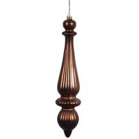 Vickerman 14" Chocolate Shiny Finish Finial Ornament (2 pack)