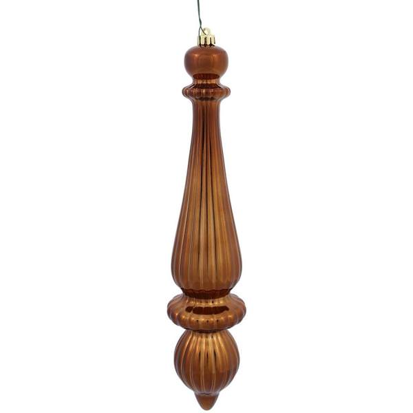 14" Mocha Matte Finish Finial Ornament (2 pack)