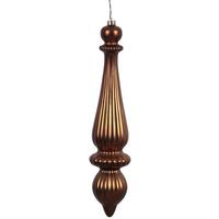 Vickerman 14" Mocha Shiny Finish Finial Ornament (2 pack)