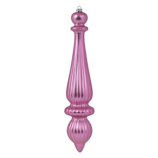 14" Pink Matte Finial Drop Ornament (2 pack)