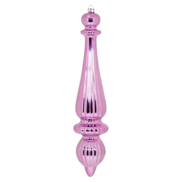14" Pink Shiny Finial Drop Ornament (2 pack)