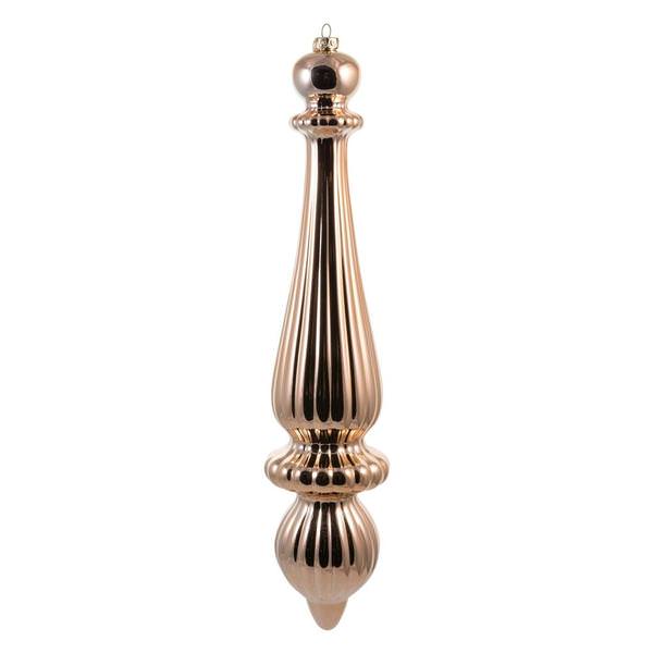 14" Cafe Latte Shiny Finial Drop Ornament (2 pack)
