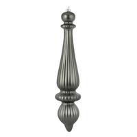 Vickerman 14" Pewter Matte Finial Drop Ornament (2 pack)