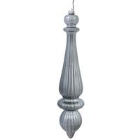 Vickerman 14" Pewter Shiny Finish Finial Ornament (2 pack)