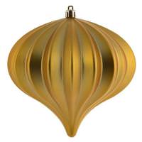 Vickerman 5.7" Honey Gold Matte Onion Ornament (3 pack)