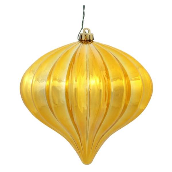 5.7" Honey Gold Shiny Onion Ornament (3 pack)