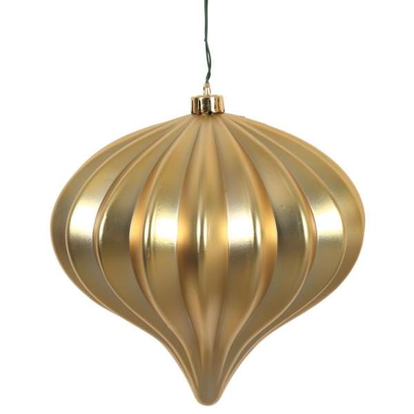5.7'' Gold Matte Onion Ornament (3 pack)