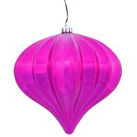 Vickerman 5.7'' Orchid Shiny Onion Ornament (3 pack)