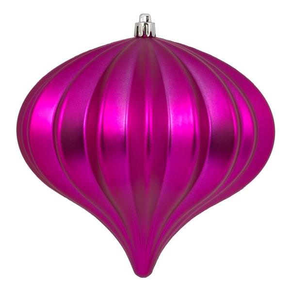 5.7" Fuchsia Matte Onion Ornament (3 pack)