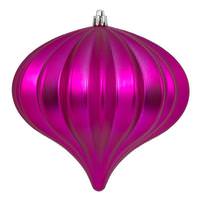 View 5.7" Fuchsia Matte Onion Ornament (3 pack)