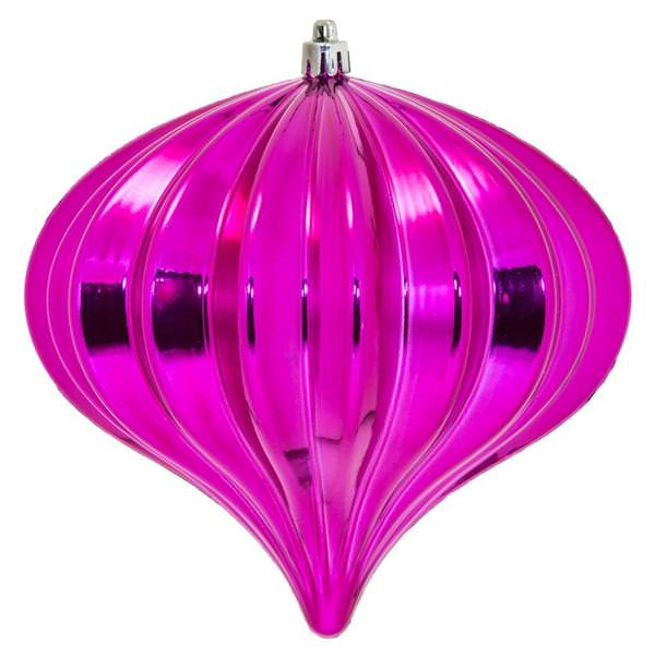 5.7" Fuchsia Shiny Onion Ornament (3 pack)