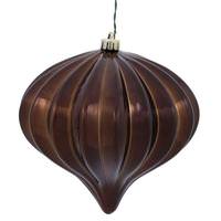 Vickerman 5.7'' Chocolate Shiny Onion Ornament (3 pack)