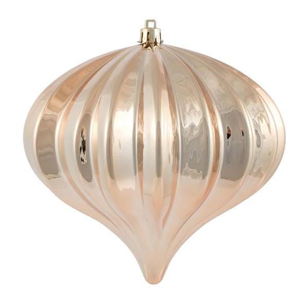 5.7" Cafe Latte Shiny Onion Ornament (3 pack)