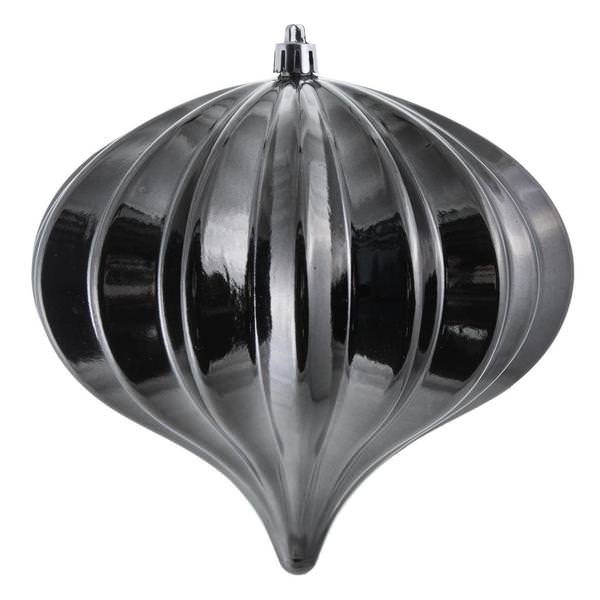 5.7" Gunmetal Shiny Onion Ornament (3 pack)