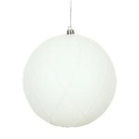 Vickerman 4" White Matte and Glitter Swirl Ball Ornament (4 pack)