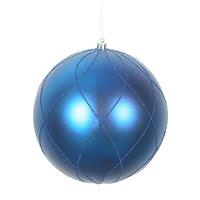 Vickerman 6" Blue Matte Finish Glitter Swirl Ball Ornament (3 pack)