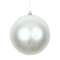 View 6" Silver Matte Finish Glitter Swirl Ball Ornament (3 pack)