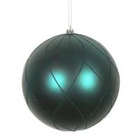 Vickerman 6" Sea Blue Matte Finish Glitter Swirl Ball Ornament (3 pack)