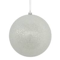 Vickerman 6" Silver Iced Ball Ornament (3 pack)