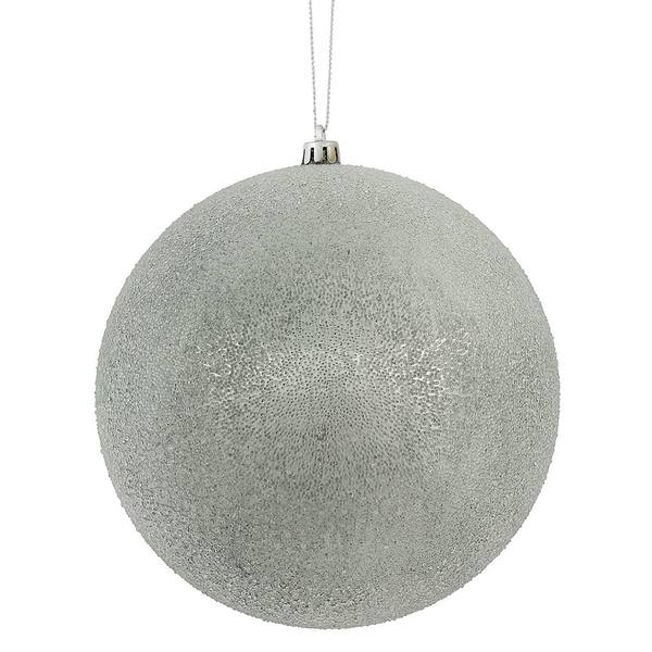6" Pewter Iced Ball Ornament (3 pack)