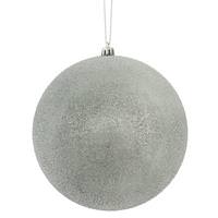 Vickerman 6" Pewter Iced Ball Ornament (3 pack)