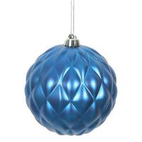 Vickerman 4" Blue Matte Round Pine Cone Ornament (6 pack)