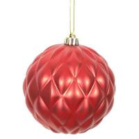 Vickerman 4" Red Matte Round Pine Cone Ornament (6 pack)