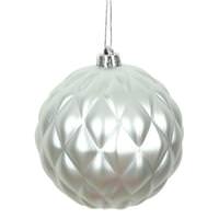 Vickerman 4" Silver Matte Round Pine Cone Ornament (6 pack)